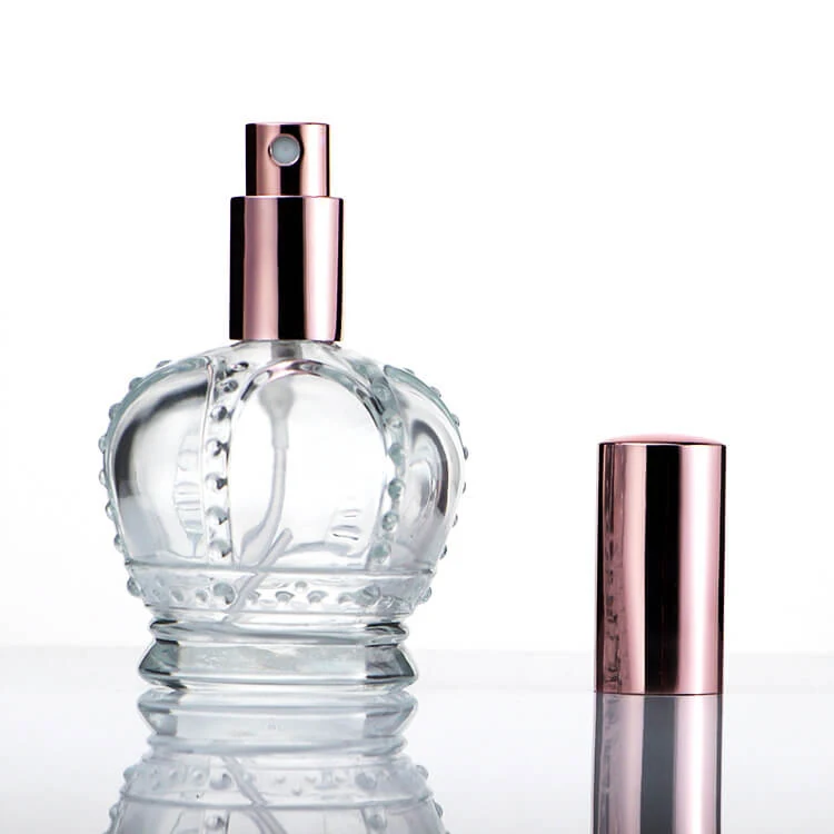 Crown-Shaped Glass Perfume Spray Bottle