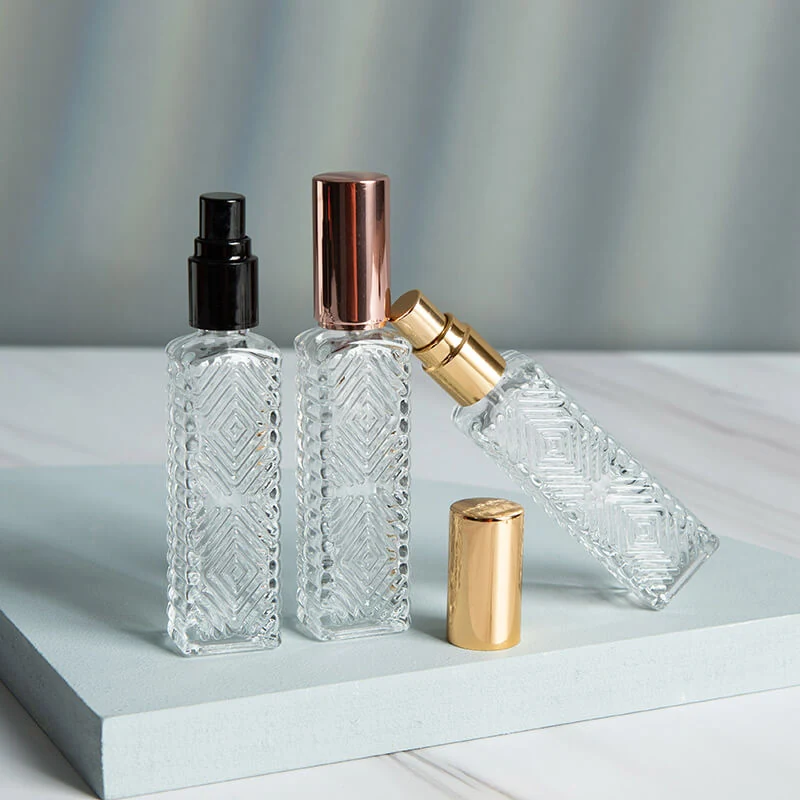 Textured Tall Rectangular Perfume Spray Bottles