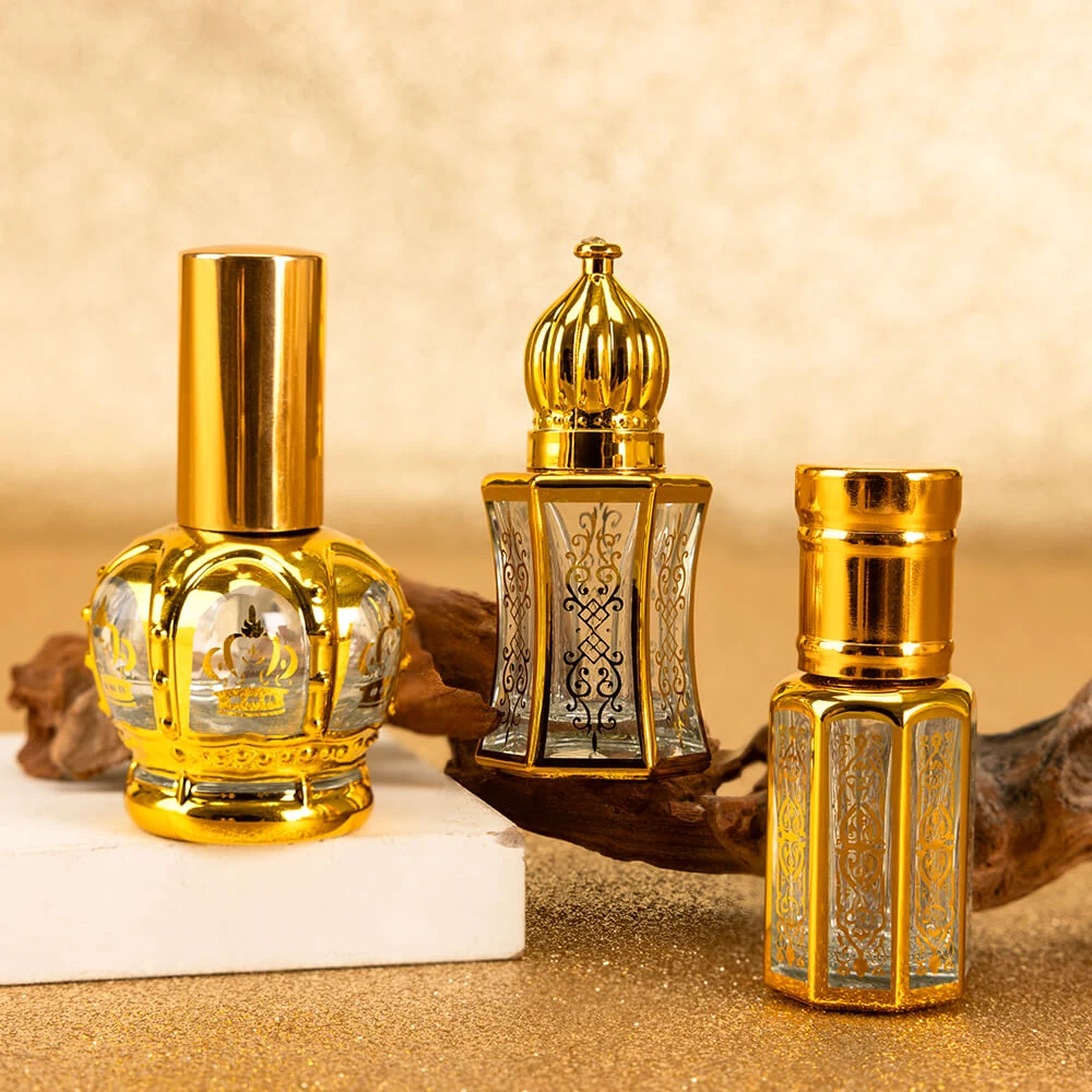 Ornate Gold-Tone Perfume Bottle Collection