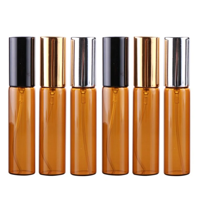 Amber-Tone Slim Glass Perfume Spray Bottles