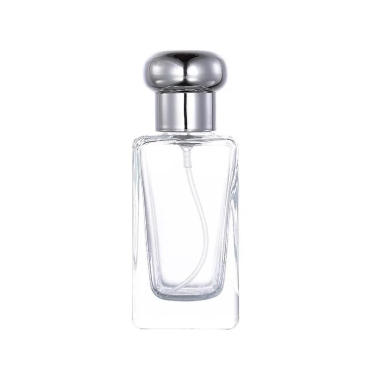 Tapered Perfume Bottle with Silver-Tone Dome Cap