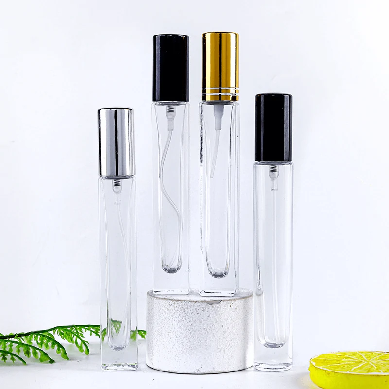 Slim Glass Perfume Spray Vials with Metallic Caps