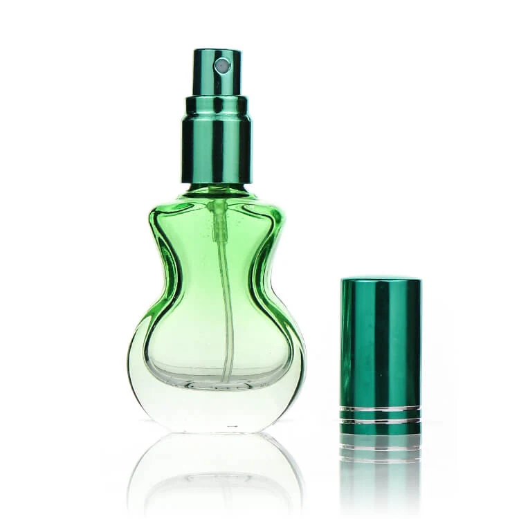 Green Gourd-Shaped Glass Perfume Spray Bottle